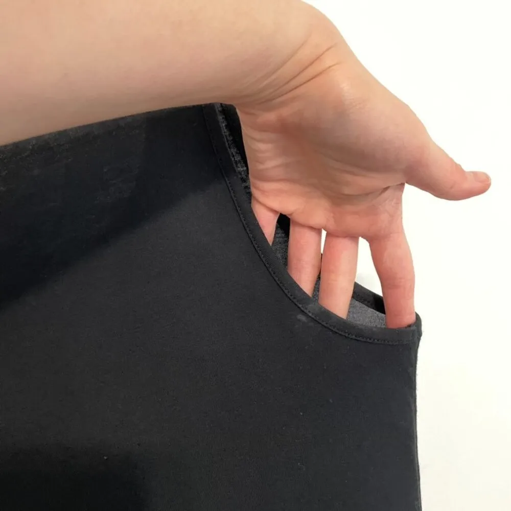 LOGO BY LORI GOLDSTEIN Layers Tank Top with Broomstick Hem Black Polka Dot Mesh - Image 15