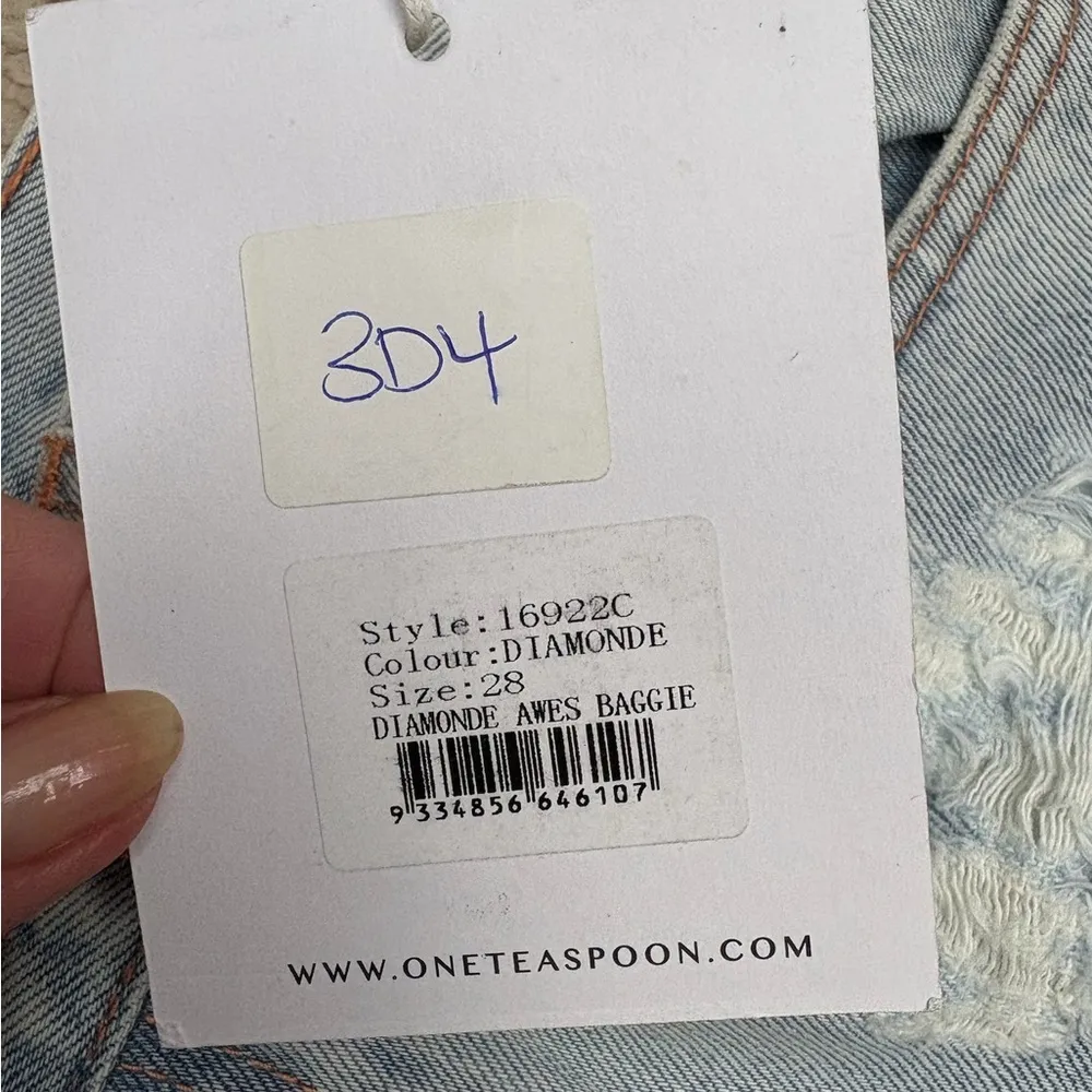One Teaspoon Awesome Baggies Jeans Diamonde Wash, Size 28, NWT - Image 11