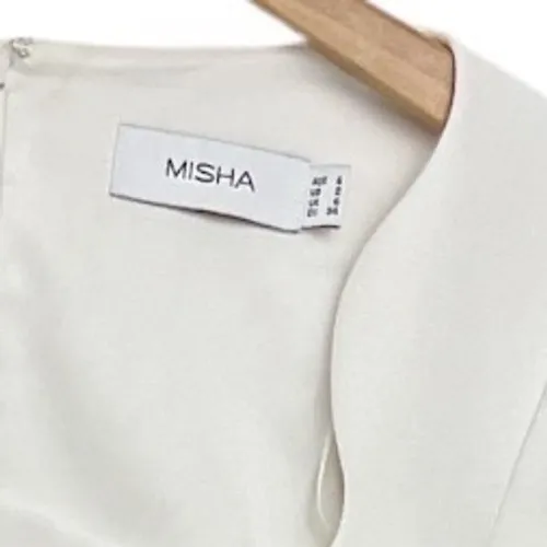 MISHA White Long Sleeve Cutout Square Neck Mini Dress Size US 2 - Image 8