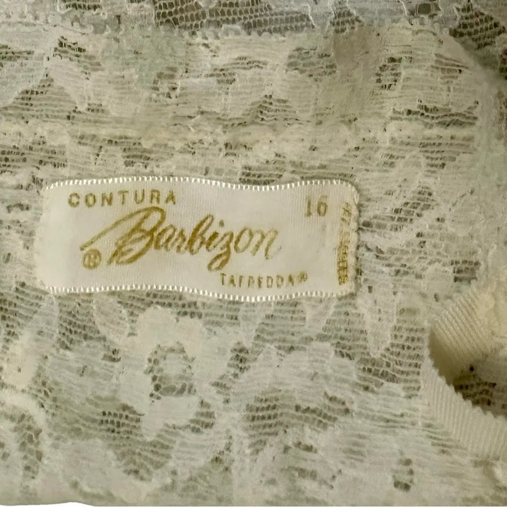 Vintage 1950s Barbizon Ivory Taffreda Full Slip Antique Retro Glam Rockabilly White Size undefined - Image 2