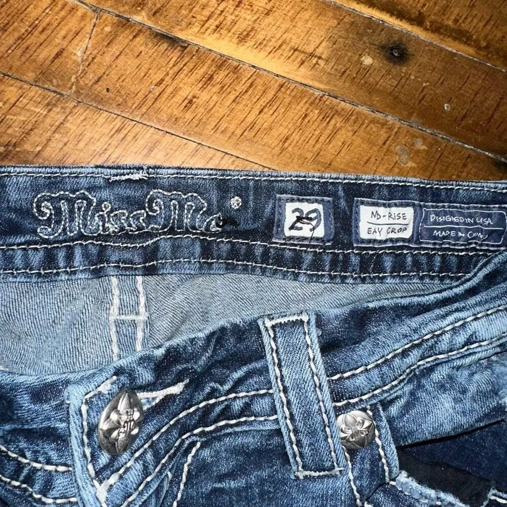 Miss Me bling festival western 29 easy Crop jeans - Image 2