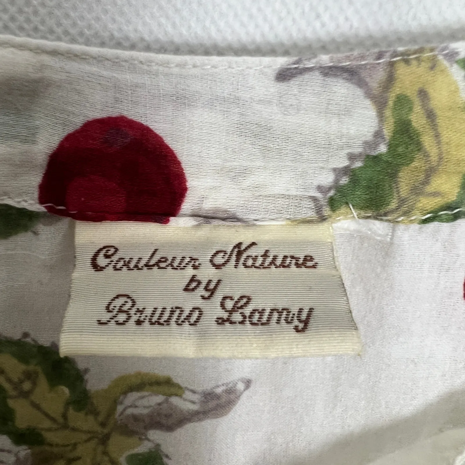 Couleur Nature by Bruno Lany Hand Printed Womens Novelty Print Top Size Large Red - Image 2