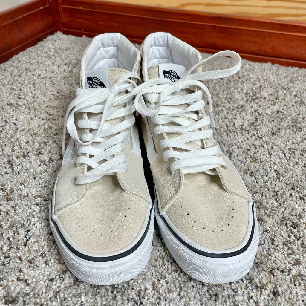 Vans Unisex SK8-HI High Top Tennis Shoes Sneakers Men’s 5.5 Women’s 7 Beige - Image 4