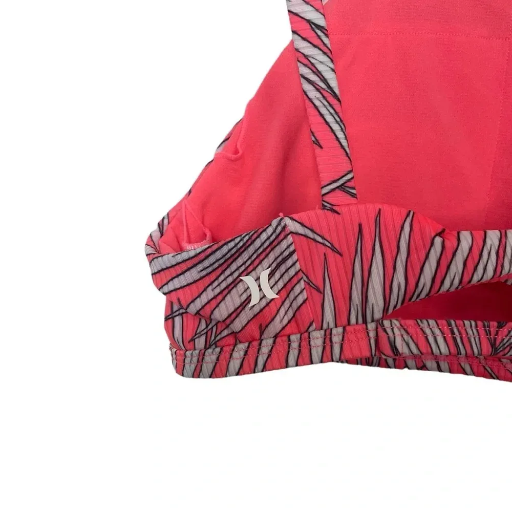 NWT Hurley Tropical Ribbed Twist-Back High Neck Bikini Top in Pink Size S - Image 7