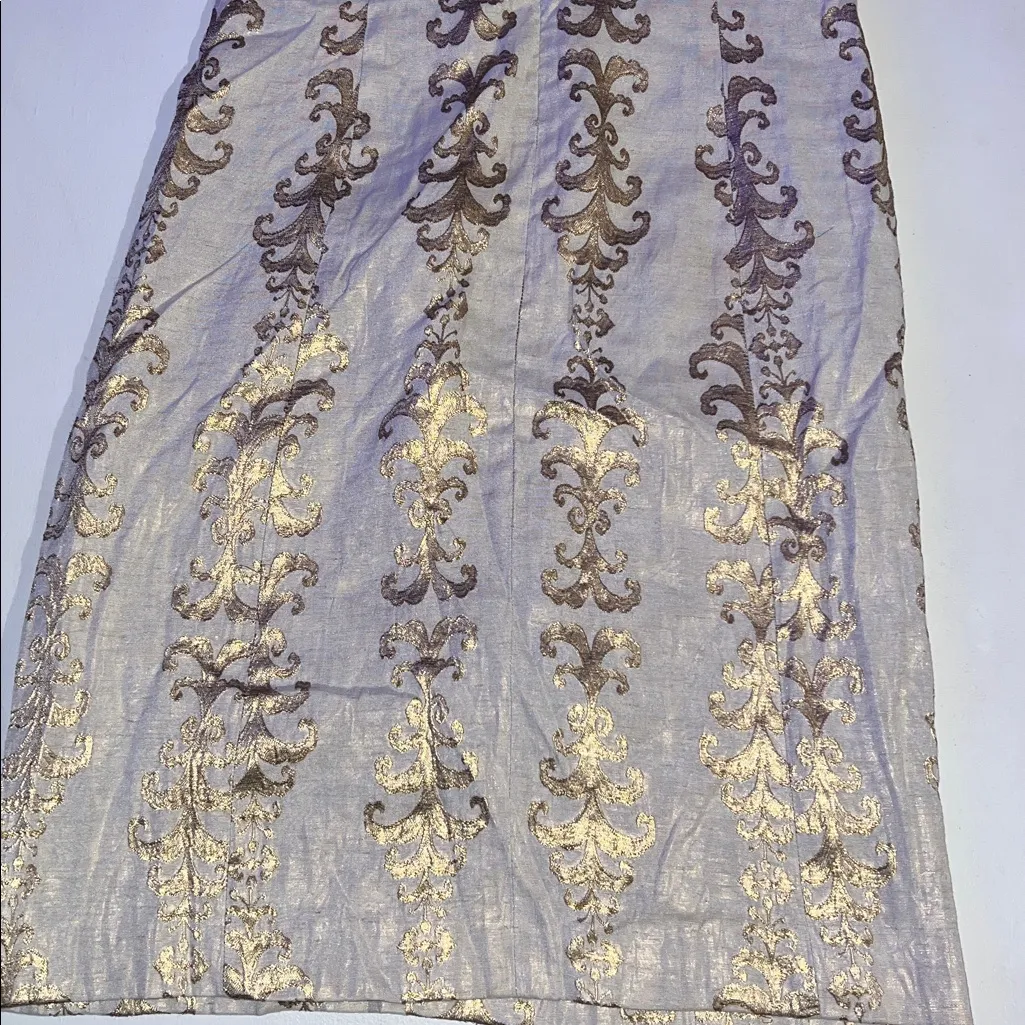 Tory Burch Maggie gold foil jacquard classic dress midi. Size 2 - Image 10