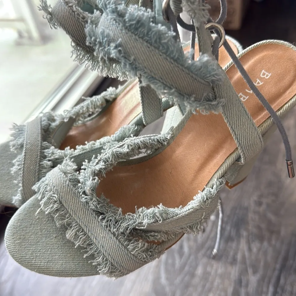 Bamboo  Blue Denim Women's Heels - Image 4