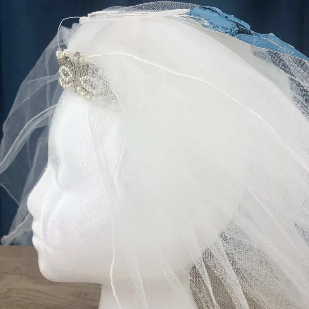 Marionat VINTAGE 80's (25") White Faux Pearl Seed Beaded Multi - Image 5