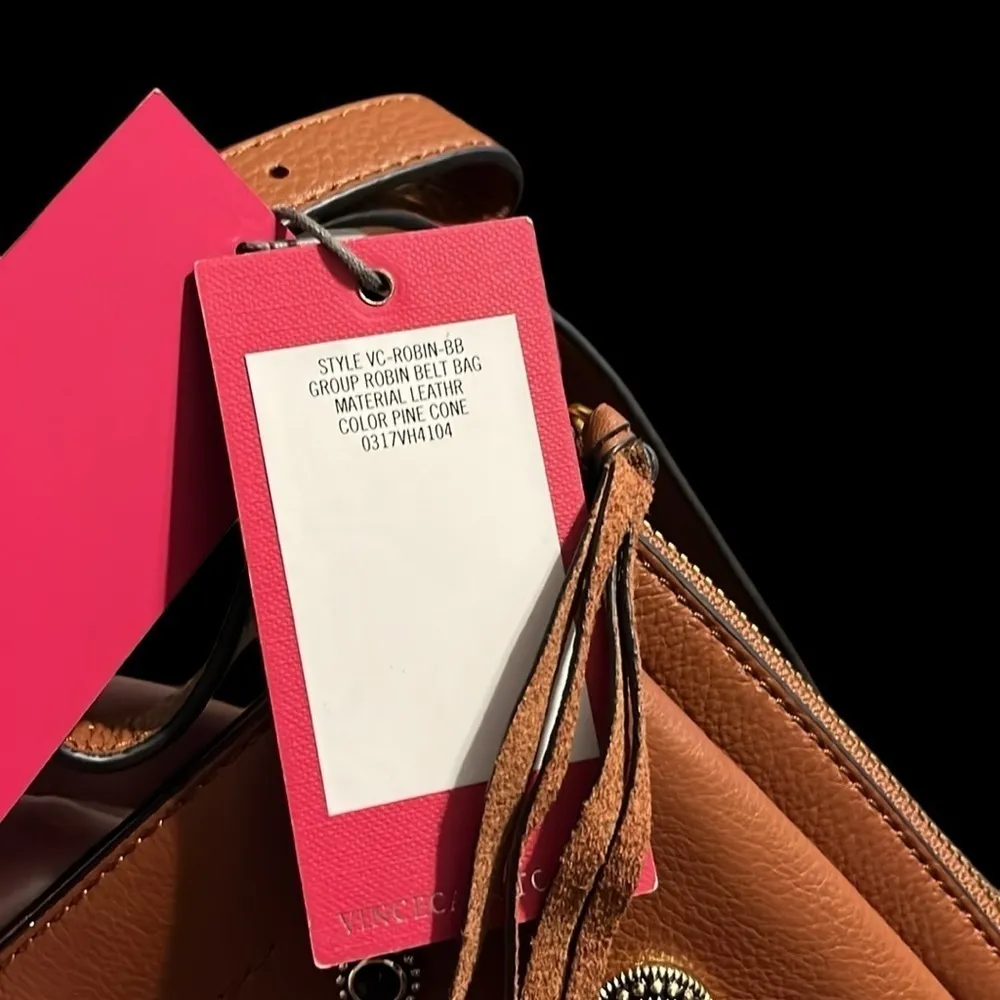 Vince Camuto Robin Convertible Studded Belt Bag in Pine Cone Color with dustbag - Image 4