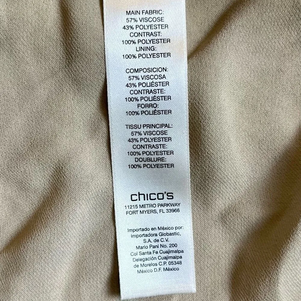 NWT Chico’s Pieced Fabric Mix Meghan Taupe Skirt 3 XL 16 - Image 8