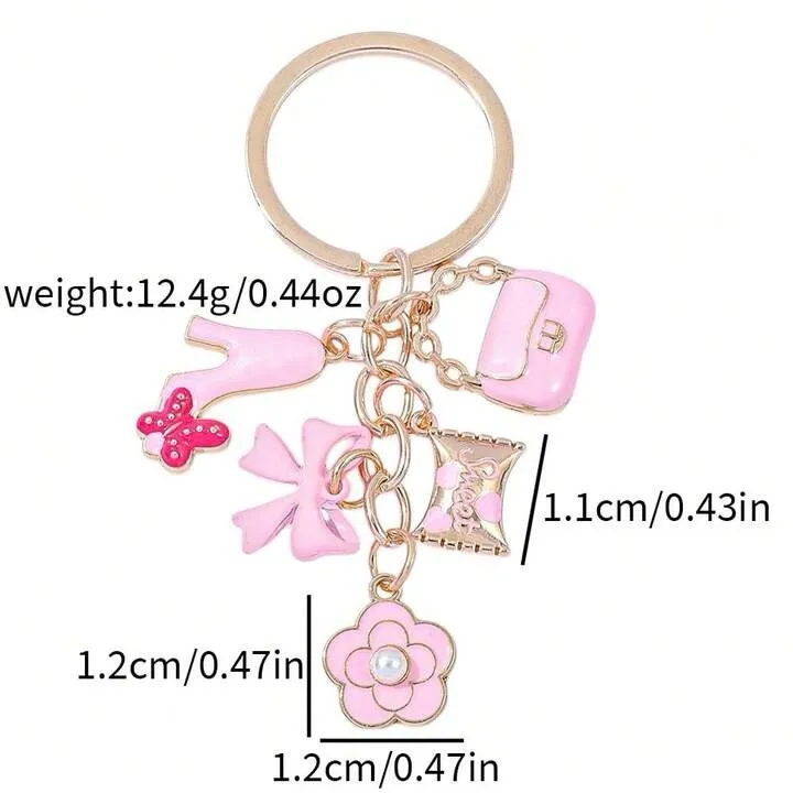 Pink Purse Bag Charm Keychain - Image 3