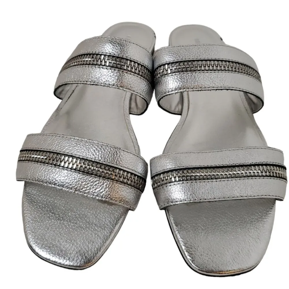 Rebecca Minkoff Shoes Rebecca Minkoff Marciann Zipper Leather Mules Size 9 - Image 4