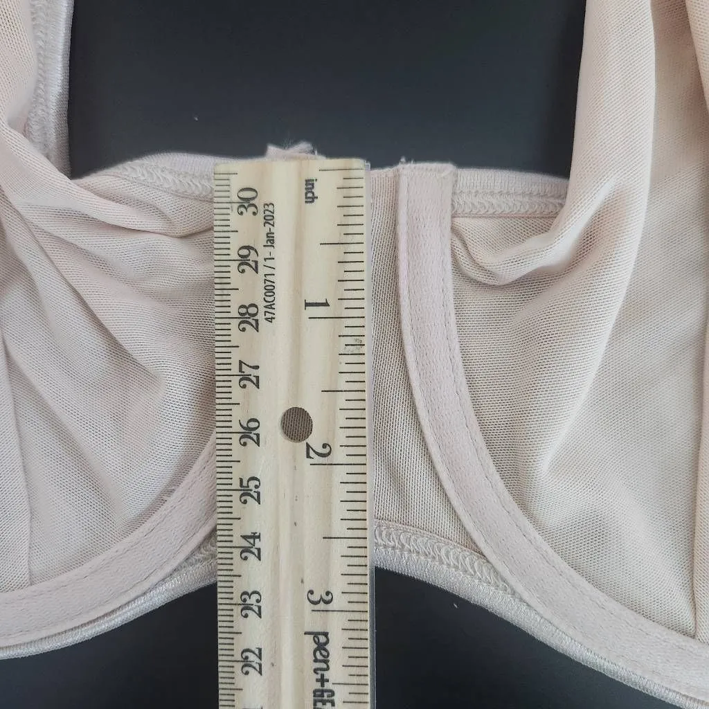 Frederick's of Hollywood Nude Mesh Balconette Bra Size 32F NWT Everyday Nude Bra - Image 12