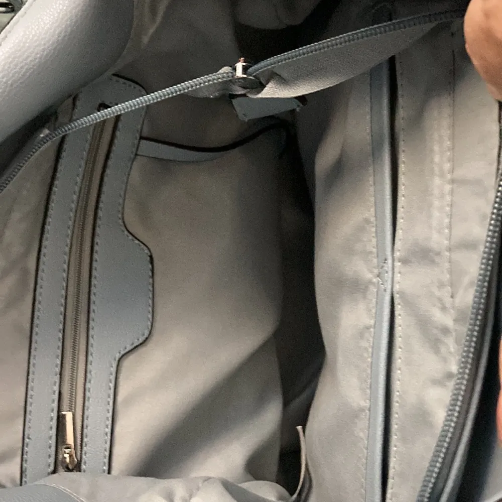 Pebbled Leather Soft Blue Gray bag. Luxury bag - Image 10