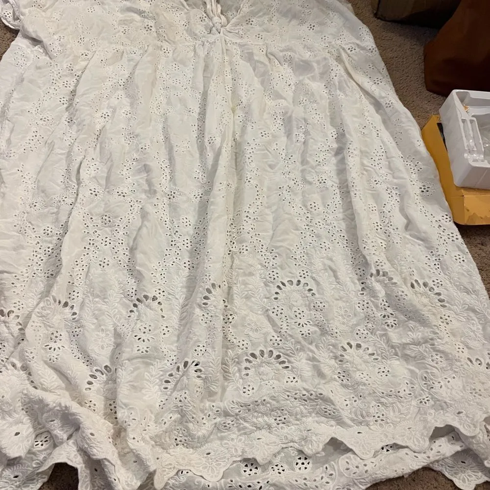 Young fabulous & broke uma white kaftan cover up small - Image 8