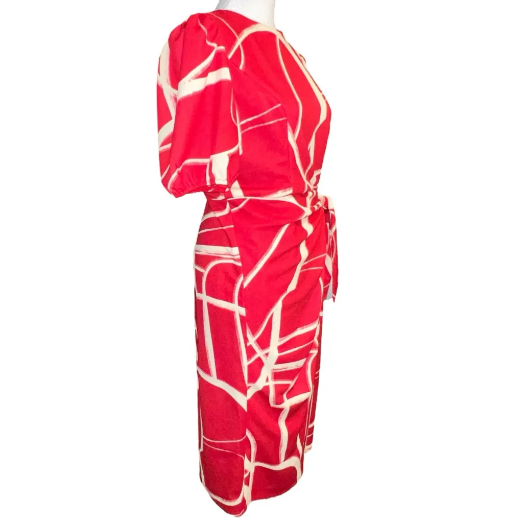 London Times Red Patterned Dress. New - Image 5