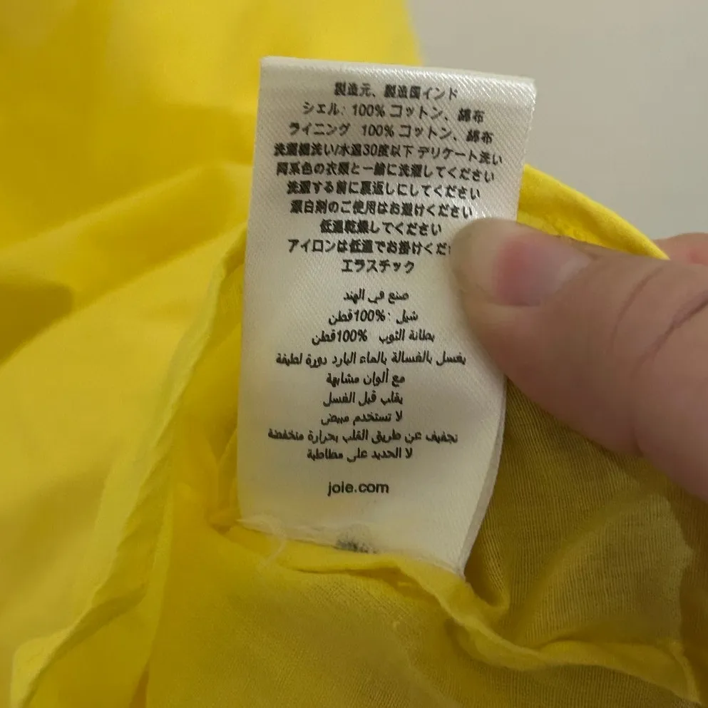 Joie Dress Size Small Cotton Bow Cut Out Back Sleeveless Summer Yellow Cute Midi - Image 7