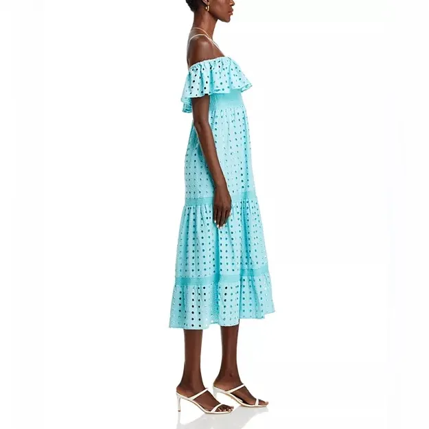 T-Tahari Eyelet Maxi Dress in Blue Haze, Size XS, NEW - Image 9