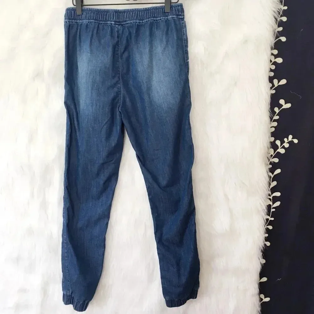 EXPRESS Chambray High Waist Drawstring‎ Joggers - Image 2