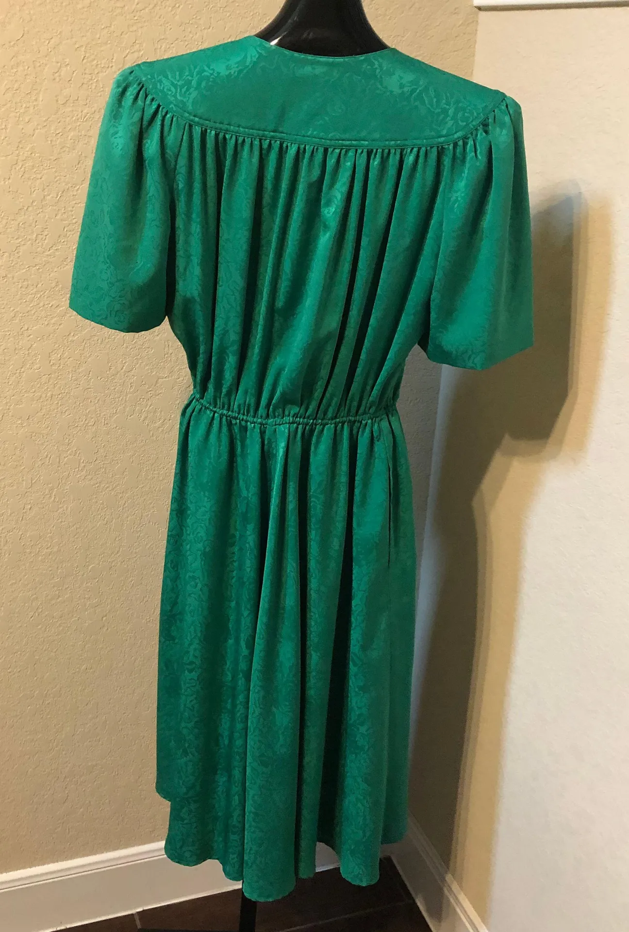 petites green vintage dress sz 10 - Image 2