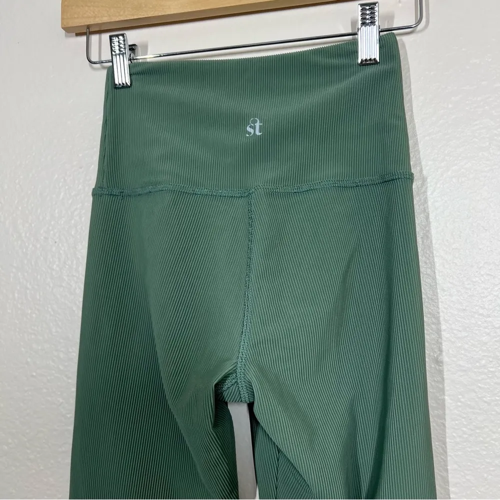 Revolve Strut This Green Kendall Ribbed High Rise Full Length Leggings - Image 3