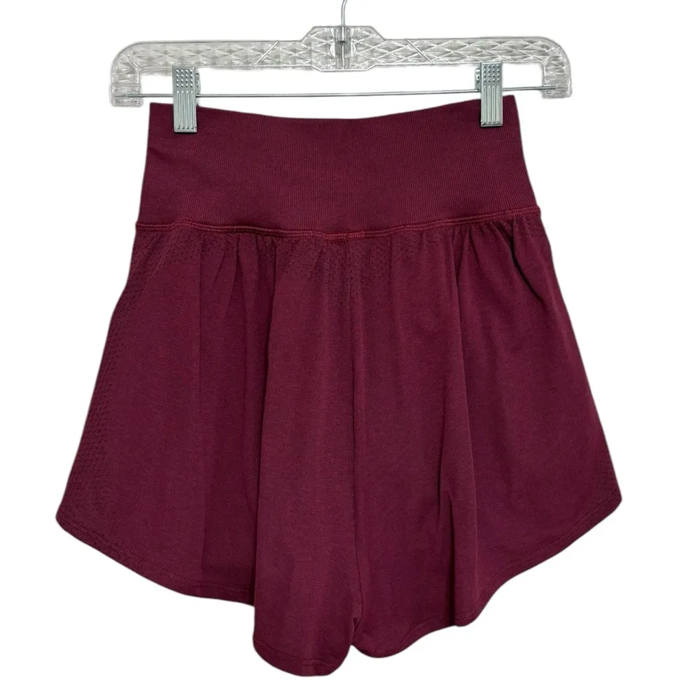 GYMSHARK Vital Seamless 2.0 2-in-1 Shorts in Baked Maroon Marl - Size S - Image 2