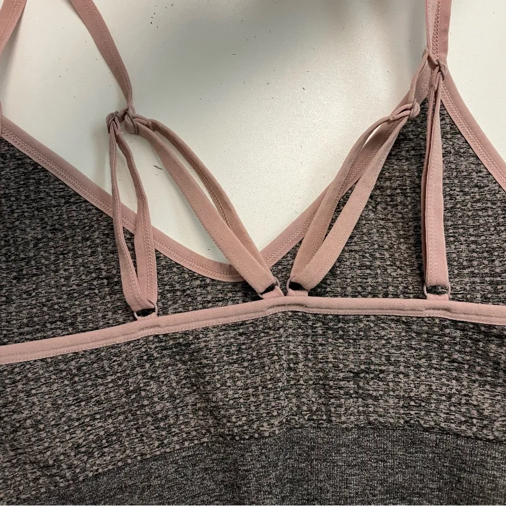 ECHT Sports Bra Textured No Padding Unlined Sweet Heart Neckline Pink Black Grey - Image 4