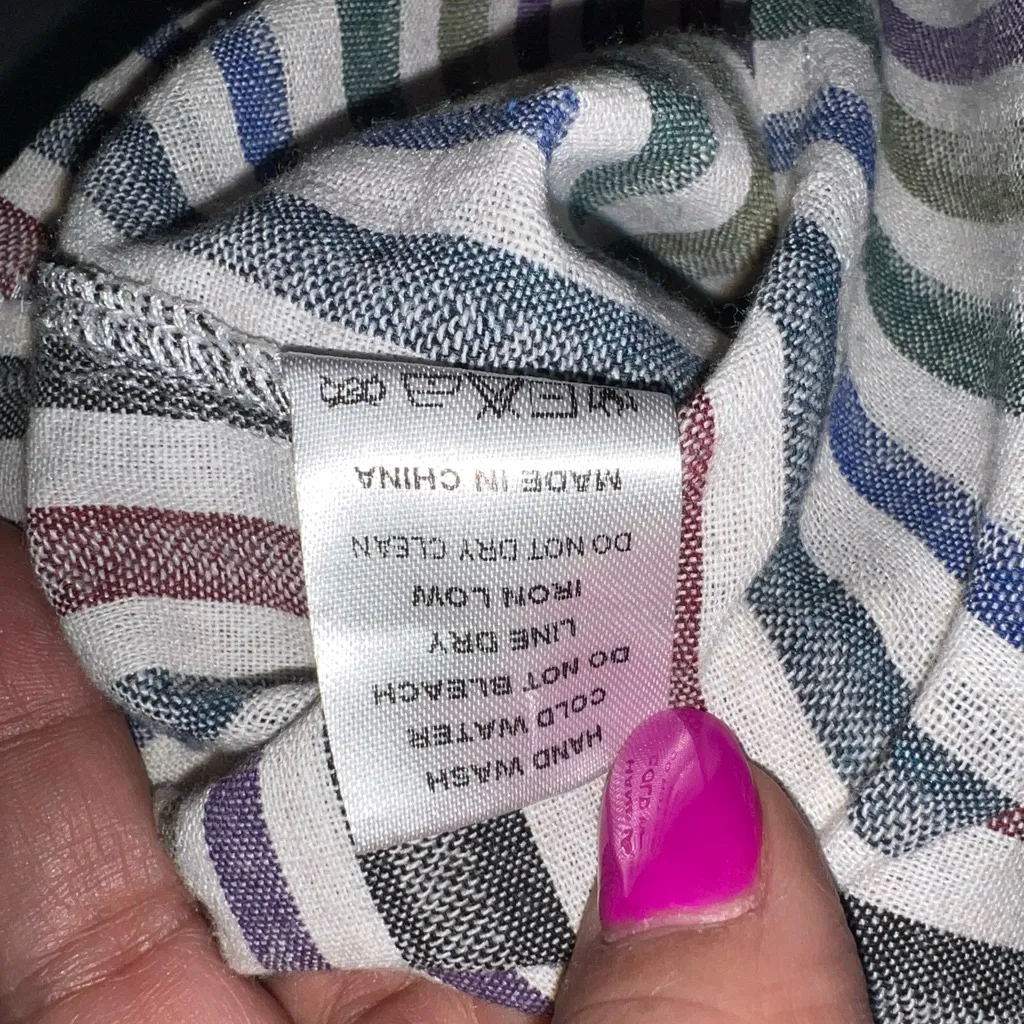 Promesa Womens Large Retro Sleeveless Crop Top Striped‎ Tie Waist - Image 4