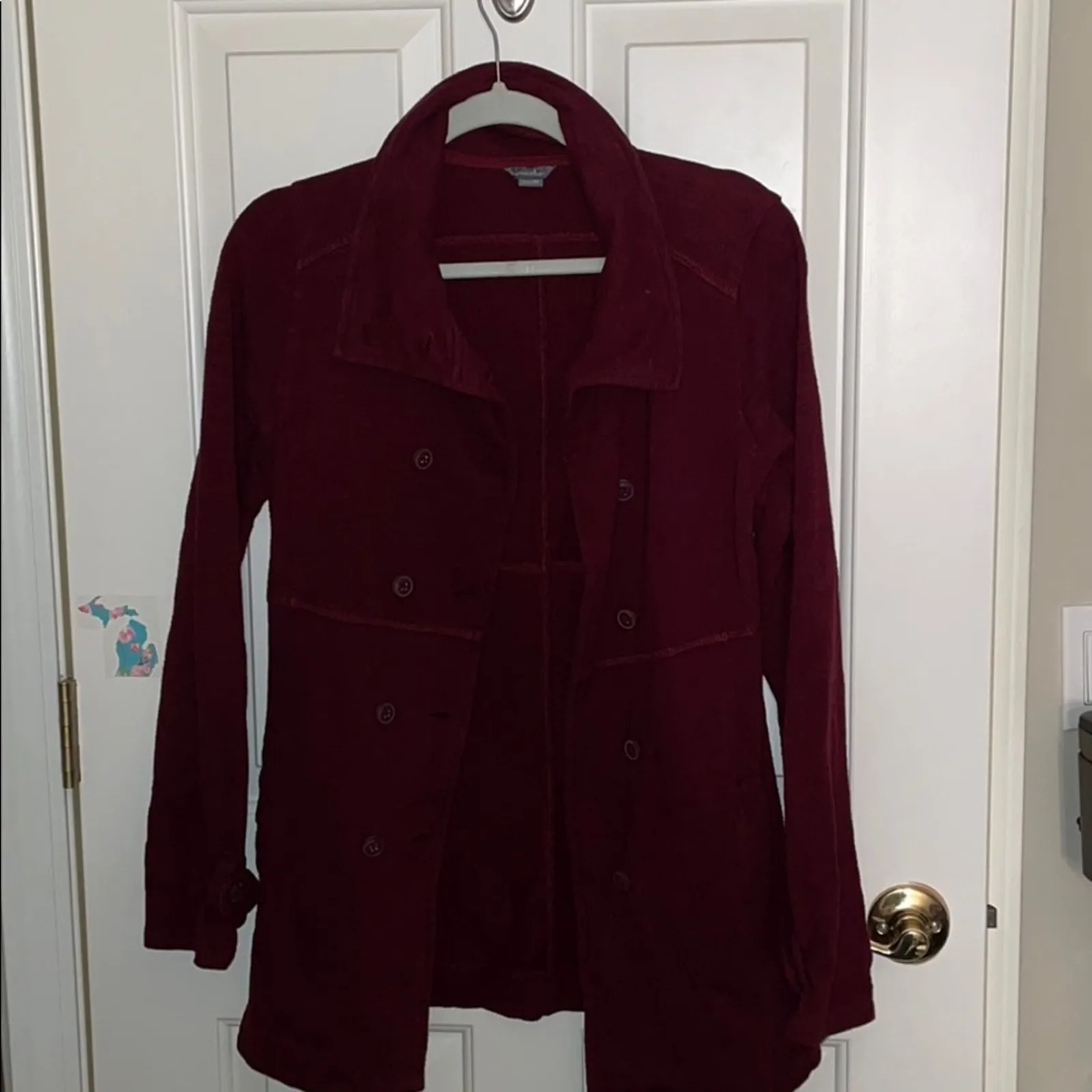 Eddie Bauer button up jacket maroon size xs - Image 4