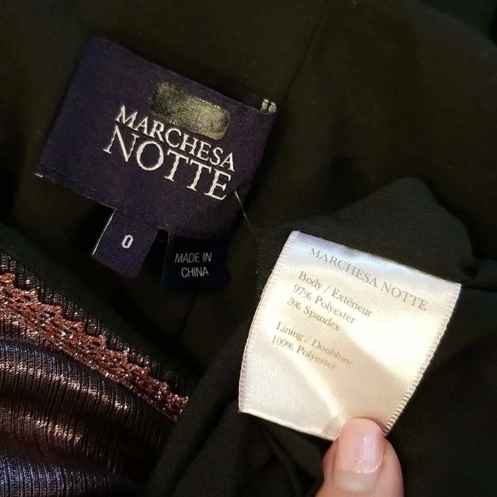 💕MARCHESA NOTTE💕 Lame Pleated Tiered Midi Length Cocktail Dress Lilac Purple 0 - Image 16