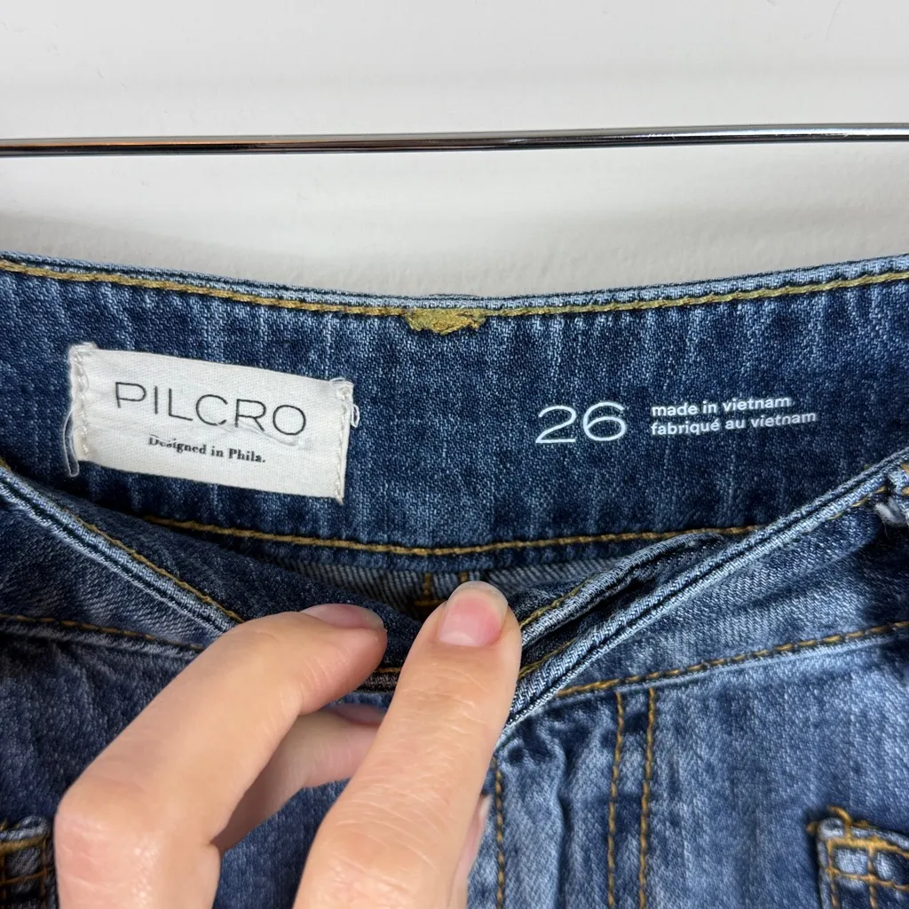Pilcro The Wanderer Mid-Rise Relaxed Jeans in Rusty Blue Wash Size 26 - Image 9
