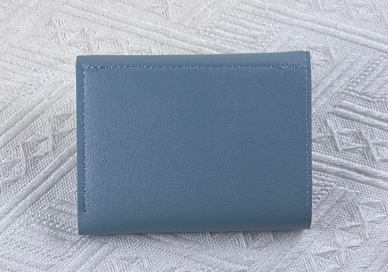Wallet for Women,Trifold Snap Closure Small Wallet,Credit Card Holder Blue - Image 3