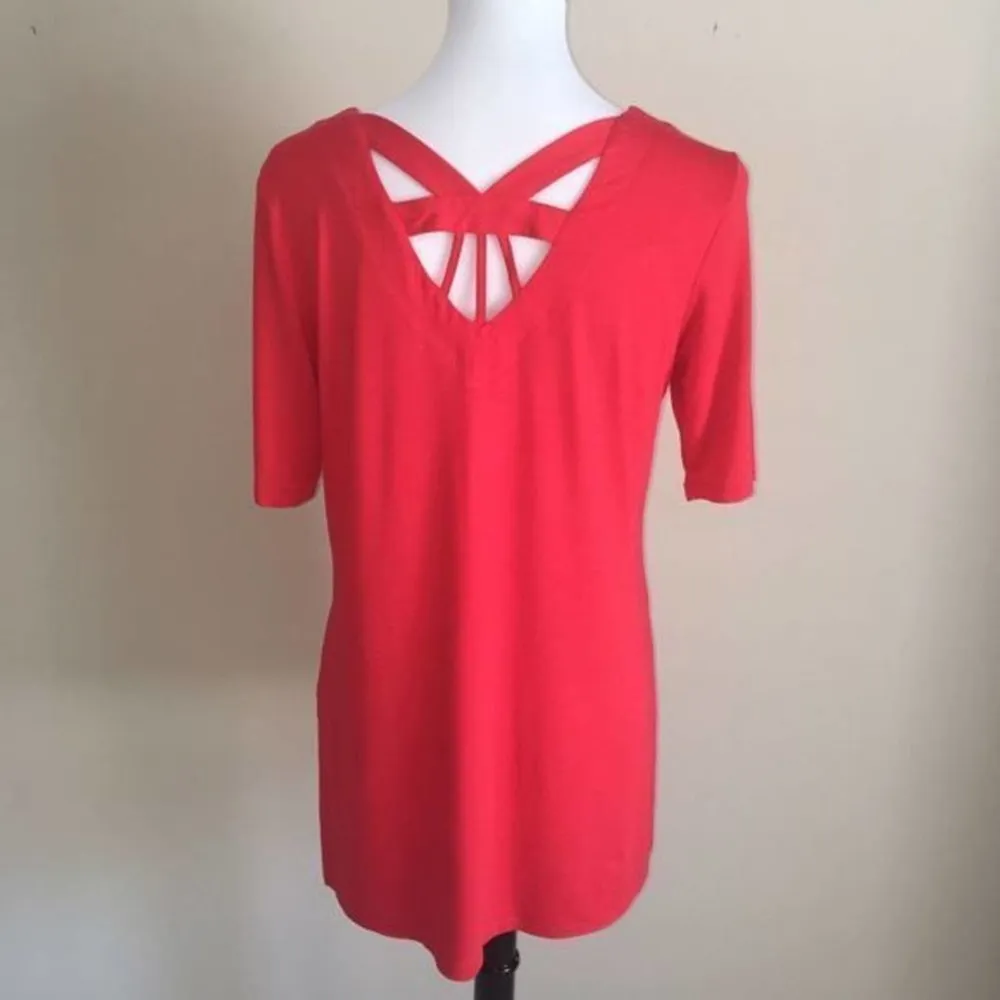 Chico’s Red Cut Out Back Top Small EUC - Image 4