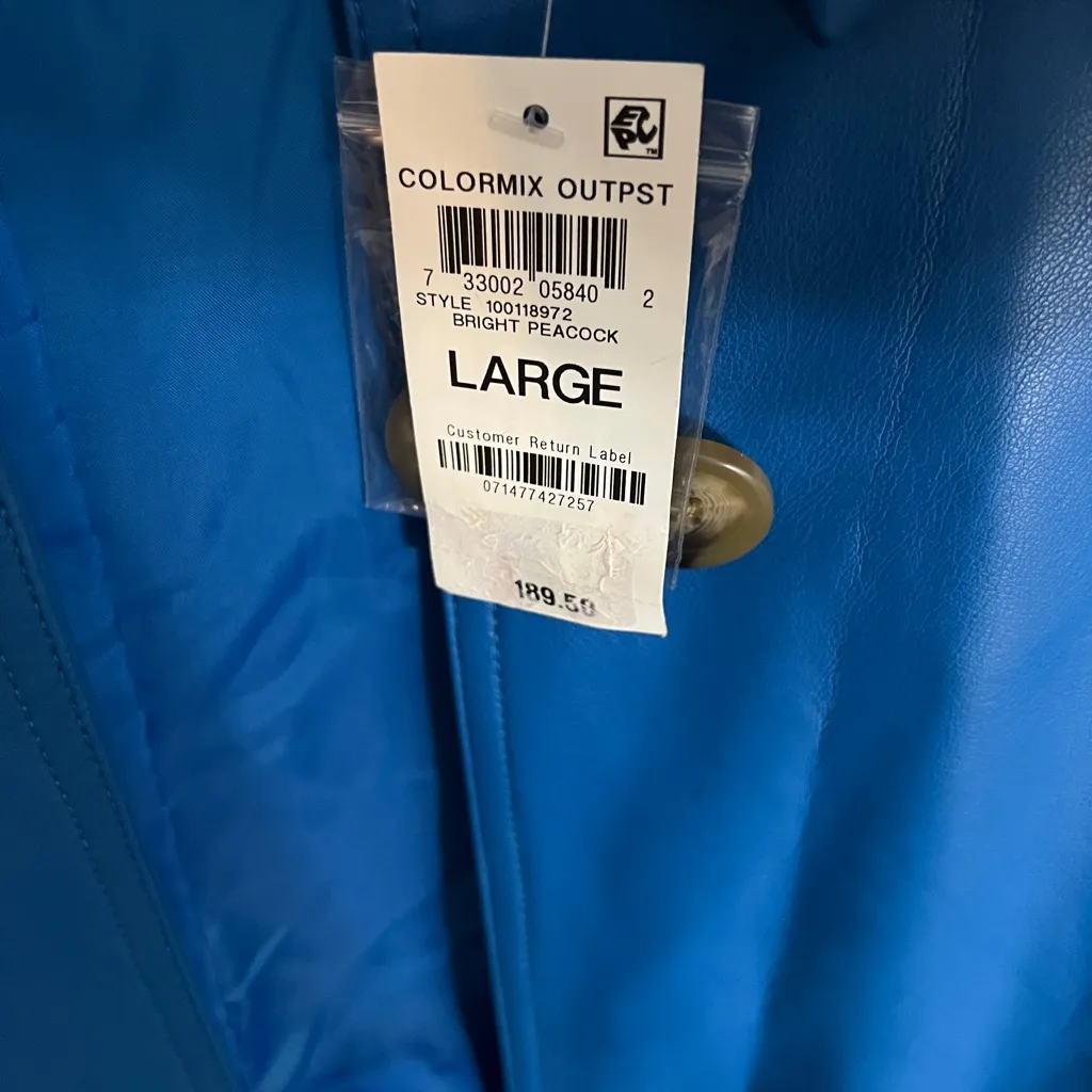 INC International Concepts Bright Blue Trench Coat Size L - Image 3