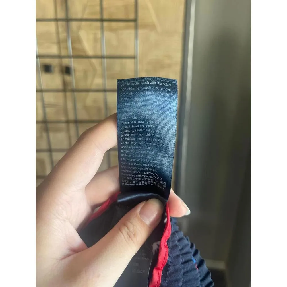 Tommy Hilfiger Womens Sz Large Navy Floral Print Drawstring Pants Cottagecore - Image 6