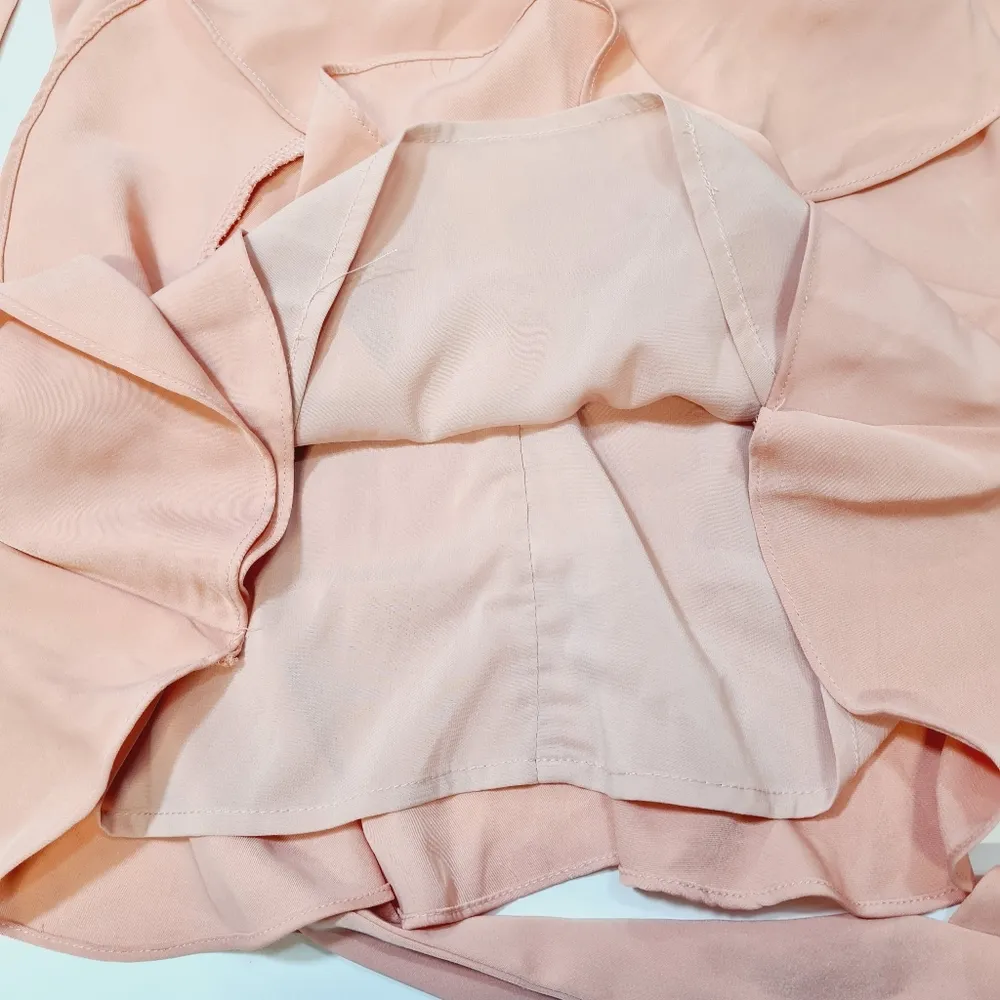 MORE TO COME Khloe Ruffle Sleeve Mini Dress in Blush Size XXS - Image 6