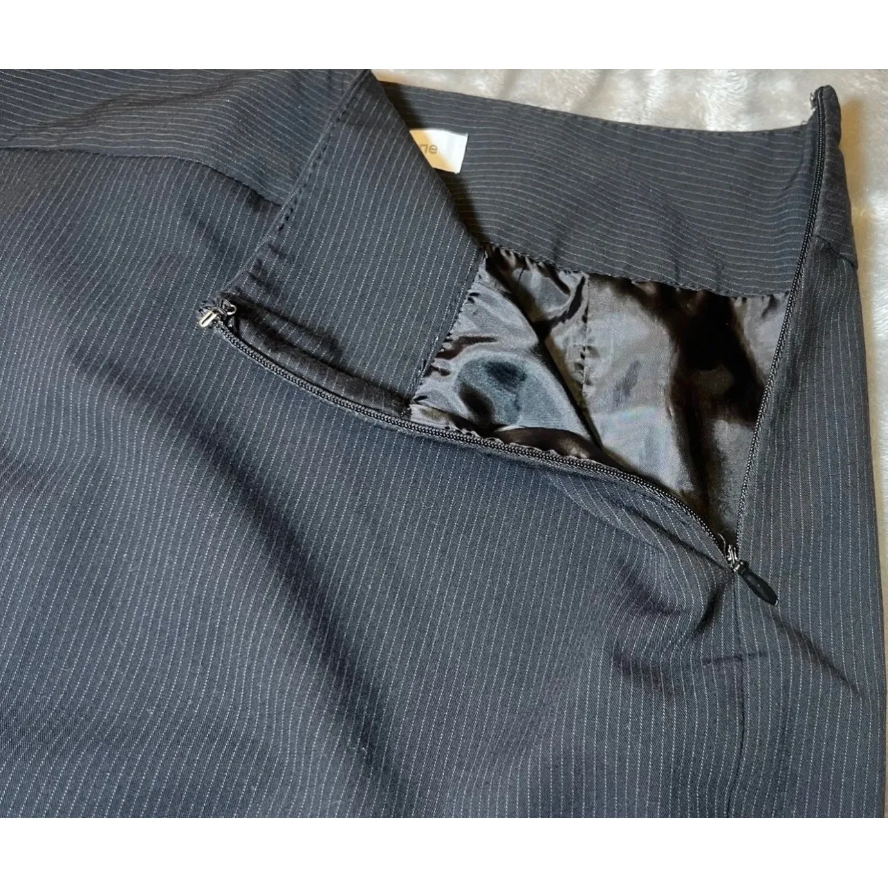 Liz Claiborne Pencil Skirt Womens 6 Black Pinstripe Career Office Professional - Image 5