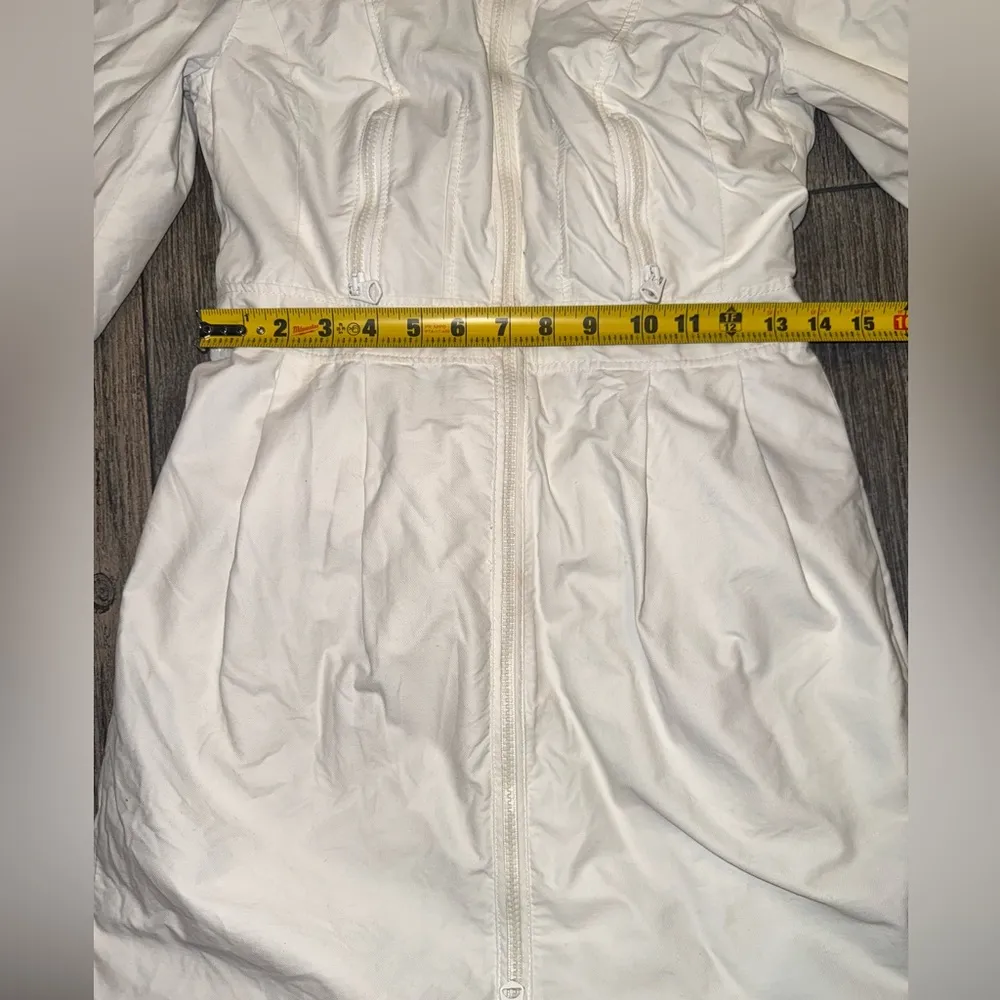 Armani Exchange White High Collar Fitted Women’s Bubble 3/4 PeaCoat size Small - Image 6