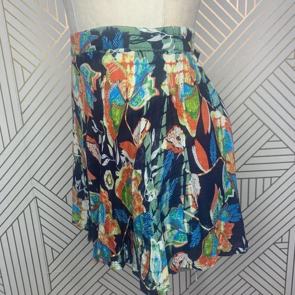 Raga Nocturnal Affair Floral Butterfly Bird Printed Mini Skirt Size‎ US Large - Image 3