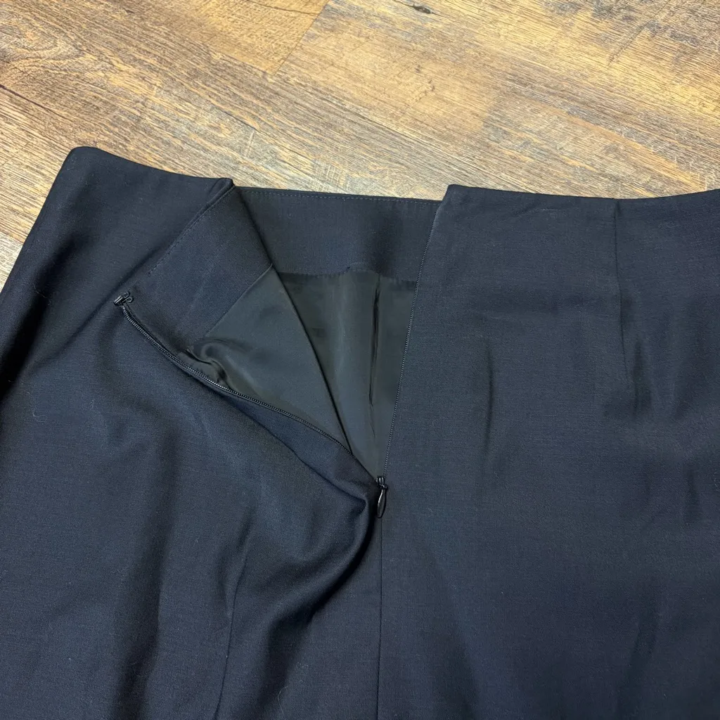 Talbots Wool Pencil Skirt Womens Size 12 Black Pleated Hem Office Business Work - Image 9
