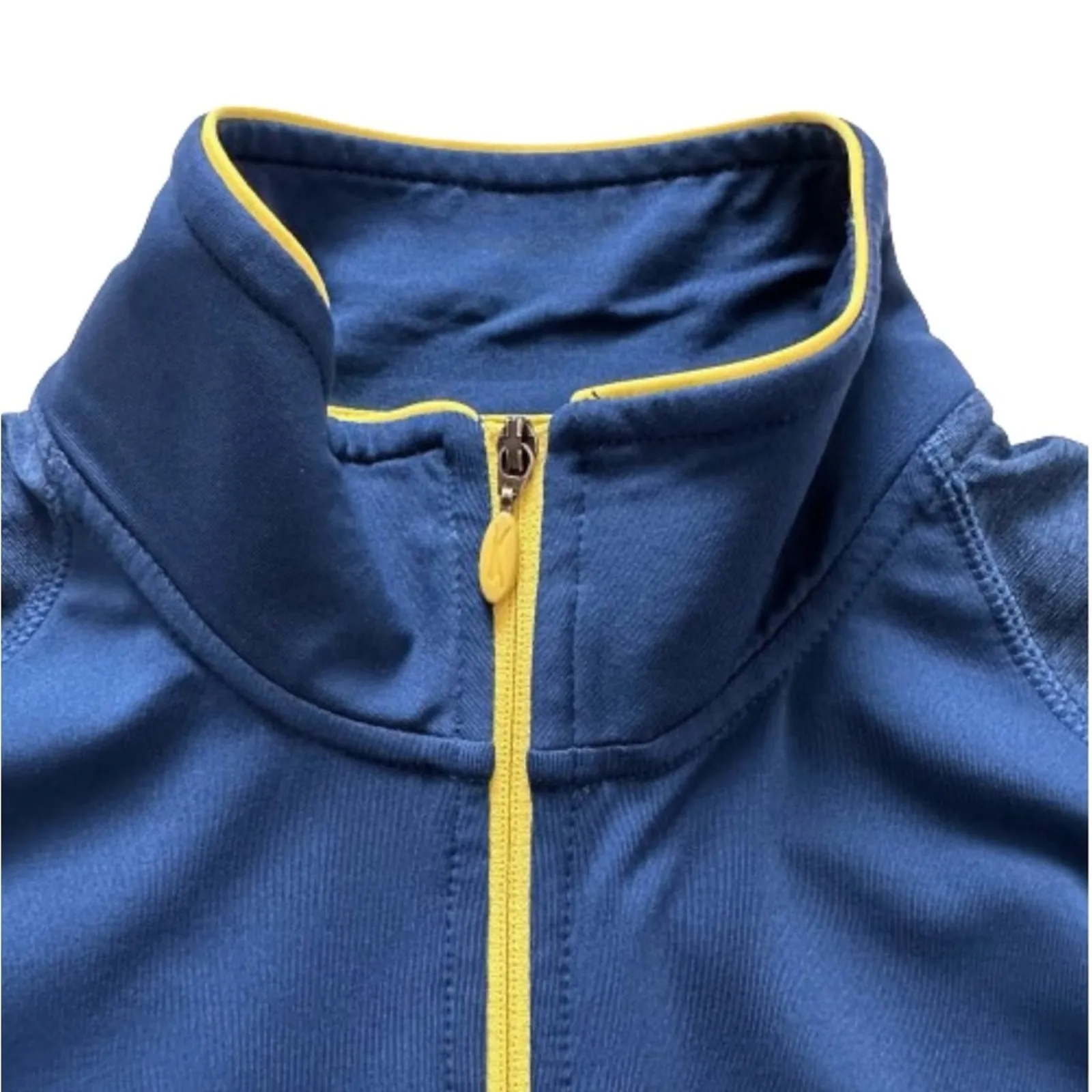Slazenger Workout Jacket Blue Yellow Trim Zip Front Pockets Golf Active Size XS - Image 13