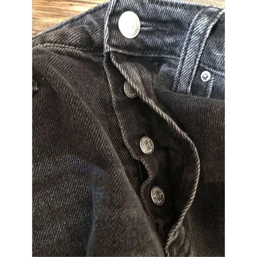 Simple Society black distressed ripped high rise straight leg jeans - Image 6