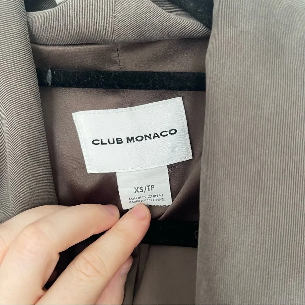 Club Monaco Olive Belted Trench Coat - Image 4