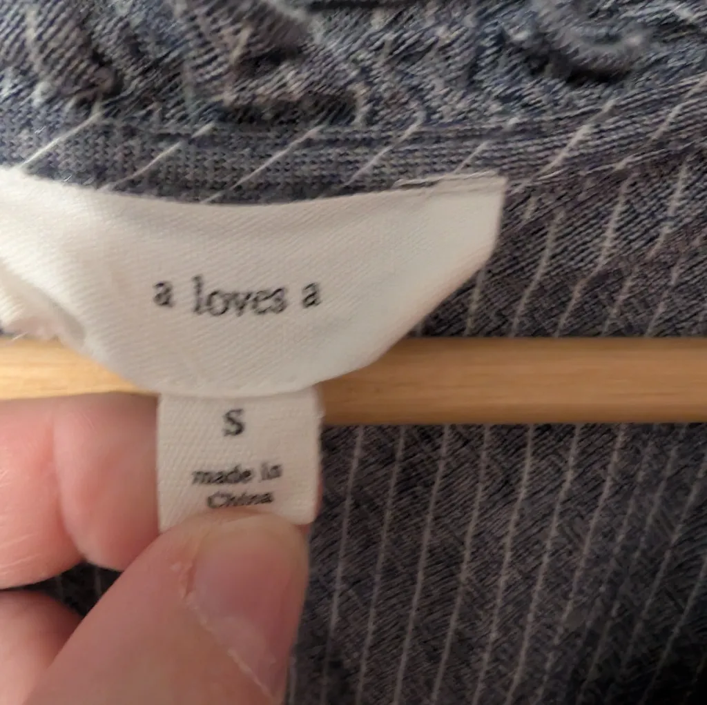 A Loves A Cotton Midi Striped Dress Women's Small Blue/White - Image 3