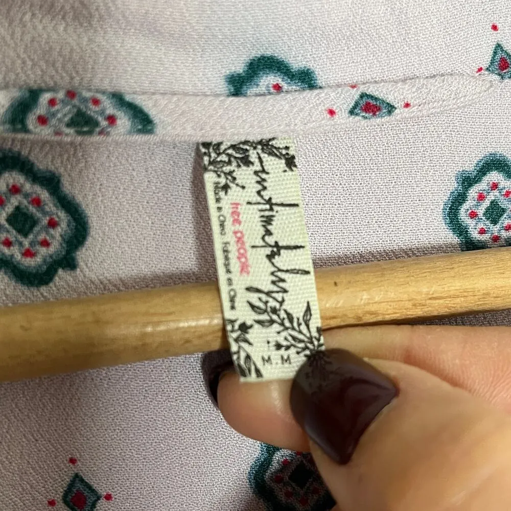 Free People Intimately Women's Oversized Button Shirt Up Top Purple Crystal M - Image 4