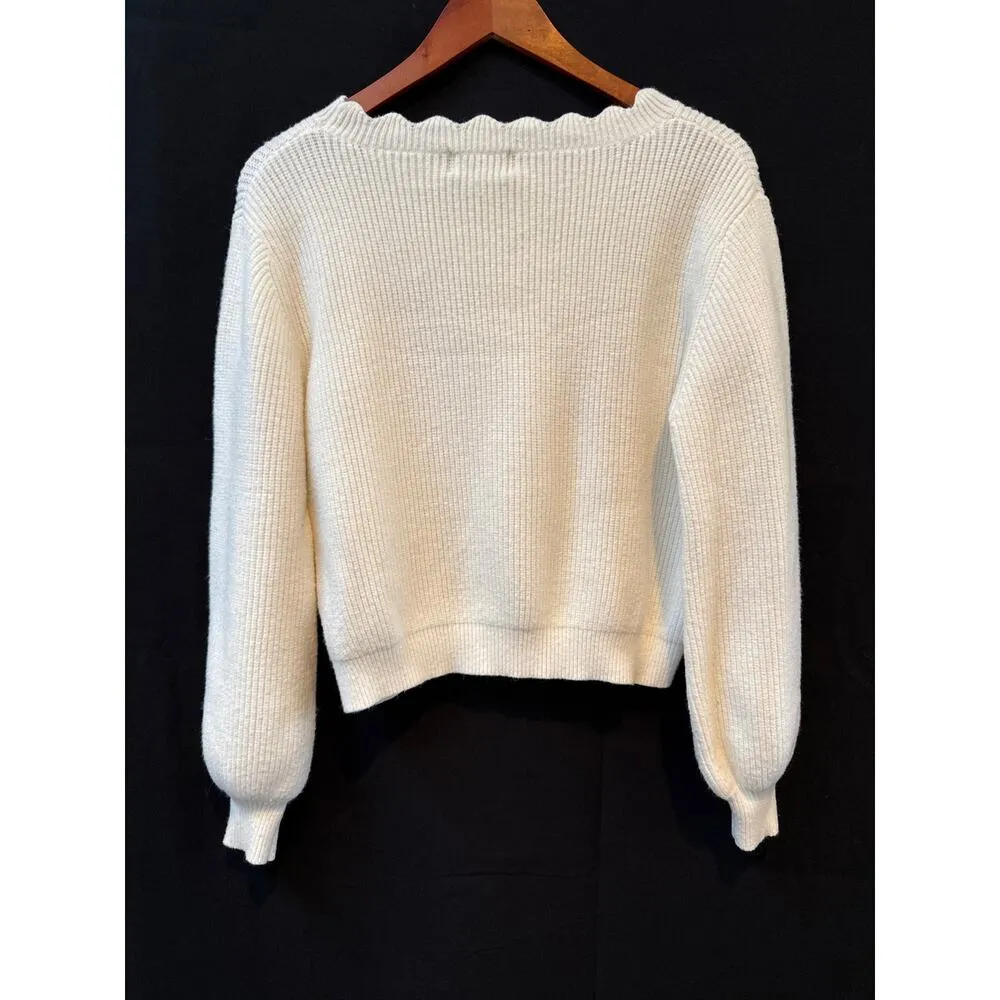 Women’s Jun & Ivy Pullover Sweater Ivory Size M - Image 3