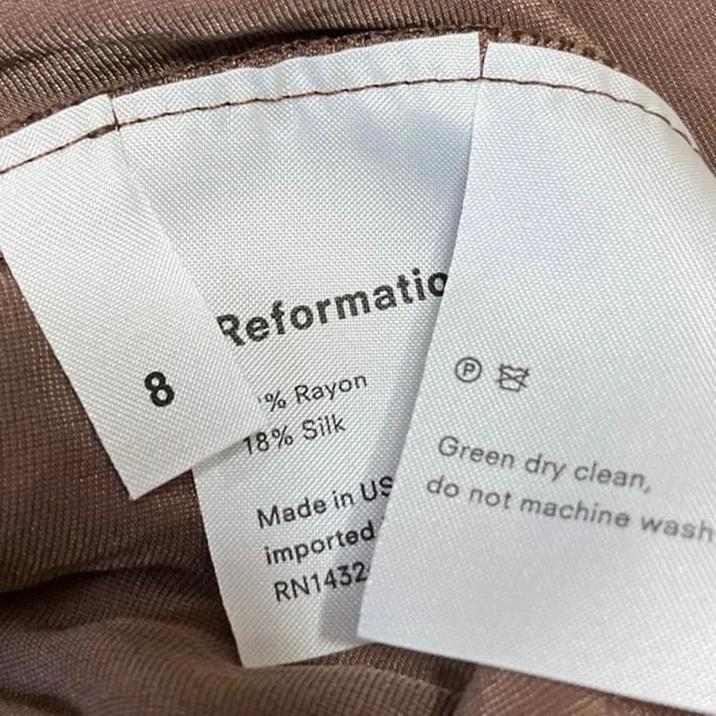 Reformation Pyrenees Tan Velvet Velour Ruffle Sleeveless Slip Mini Tank Dress 8 - Image 6