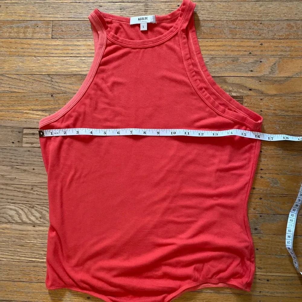 AGOLDE -Rianne High Neck Racerback Ribbed Tank Bodysuit Women's Large - Image 13