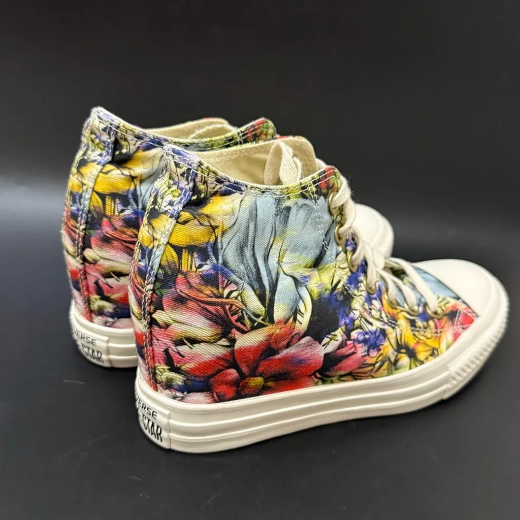 CONVERSE 547195C Chuck Taylor All Star Lux Hi Floral Hidden Heel Wedge Women 7.5 - Image 3