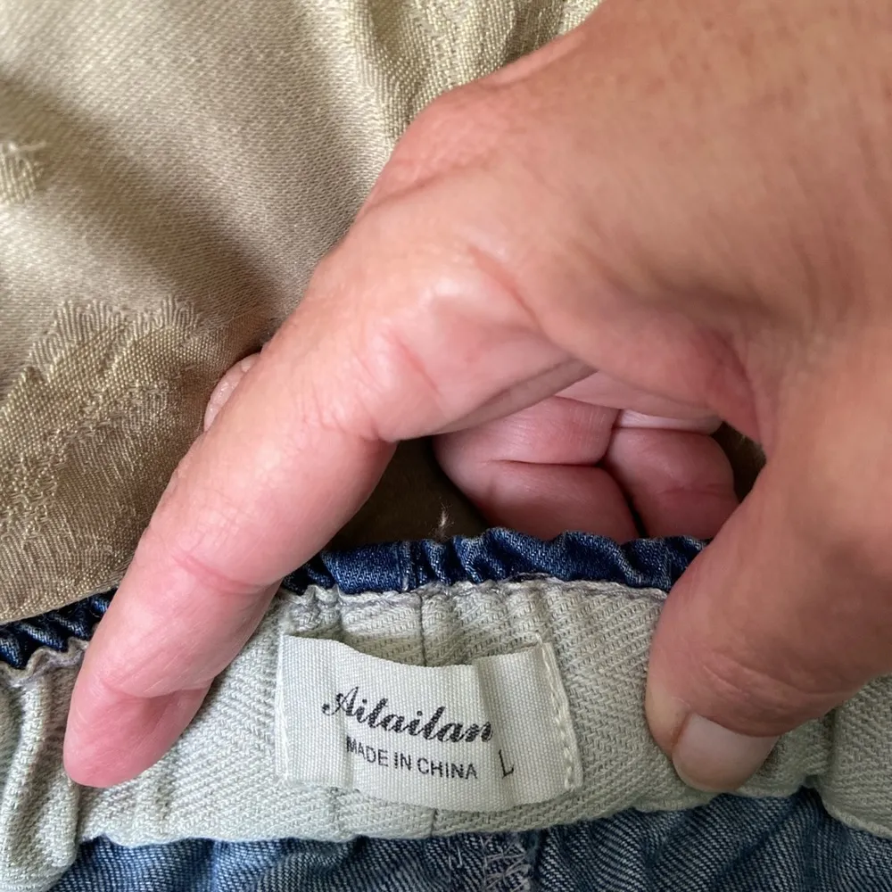 Cropped drawstring embroidered jeans Size L - Image 2