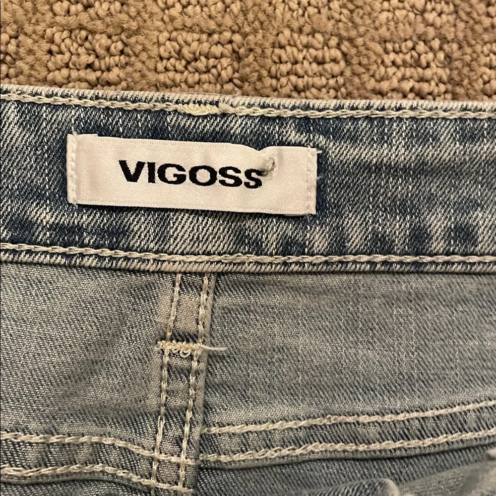 Vigoss Light Blue Denim Mini Skirt - Image 2